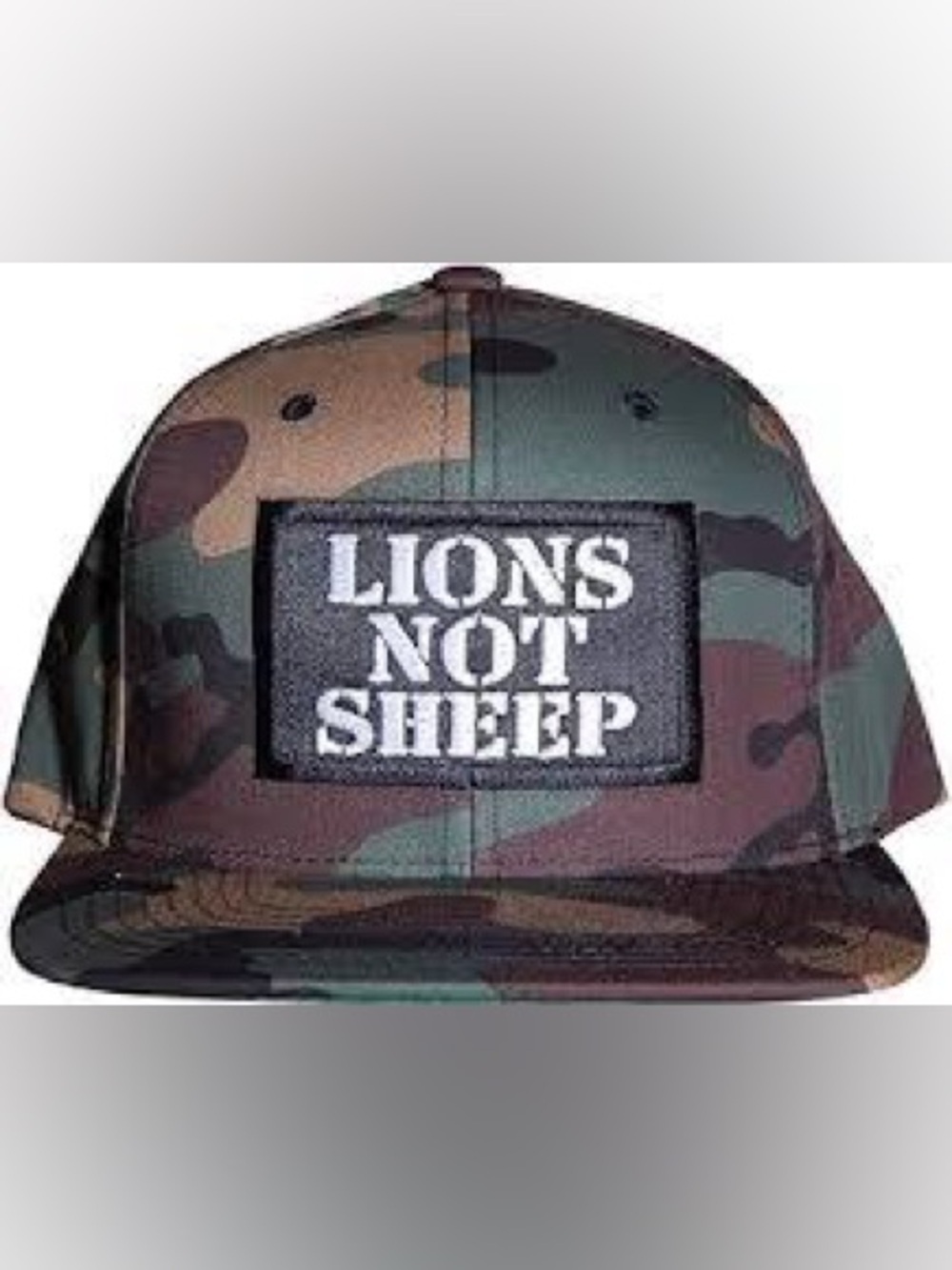 The Classic camo cap with black embroidered patch